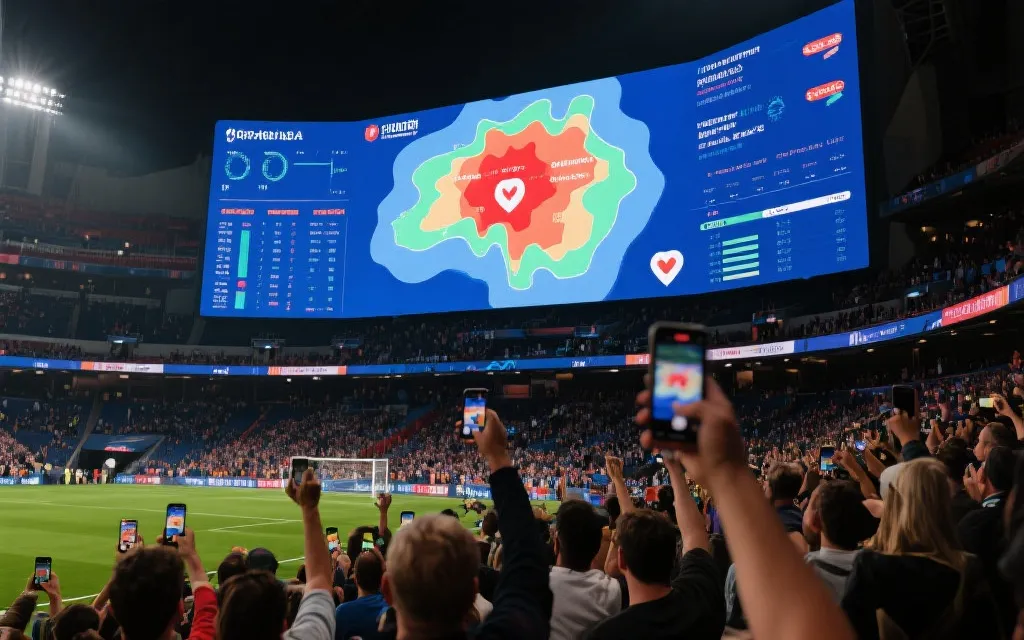 球场实时数据大屏与球迷互动投票场景